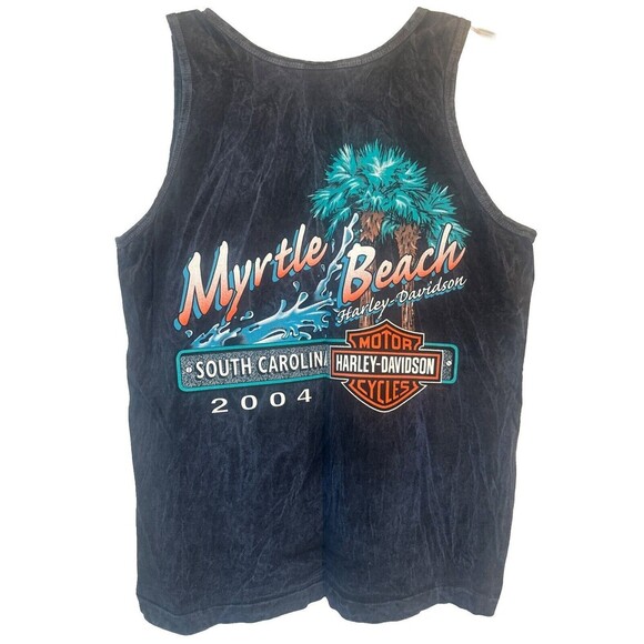 Harley Davidson MYRTLE BEACH, SC 2004 Men’s BLUE Tank Shirt SZ Large - Picture 1 of 7